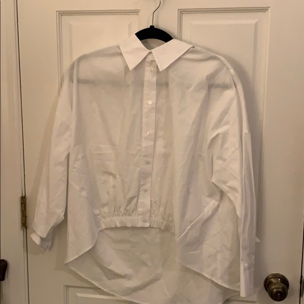 Zara brand Asymmetric Poplin Shirt